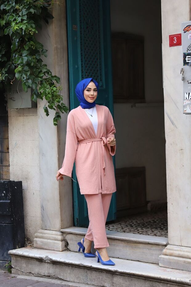 Belted Kimono Double Set - 5