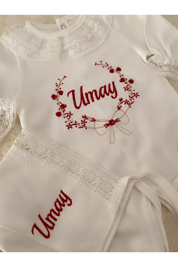 İsimli dantelli tulum - 2