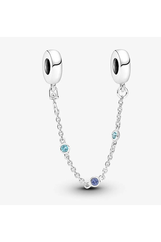 Blue Stone Detailed Three Safety Chains
