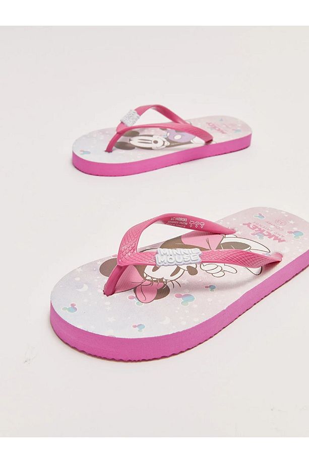 LCW STEPS Minnie Mouse Lisanslı Parmak Arası Kız Çocuk Plaj Terliği - 5