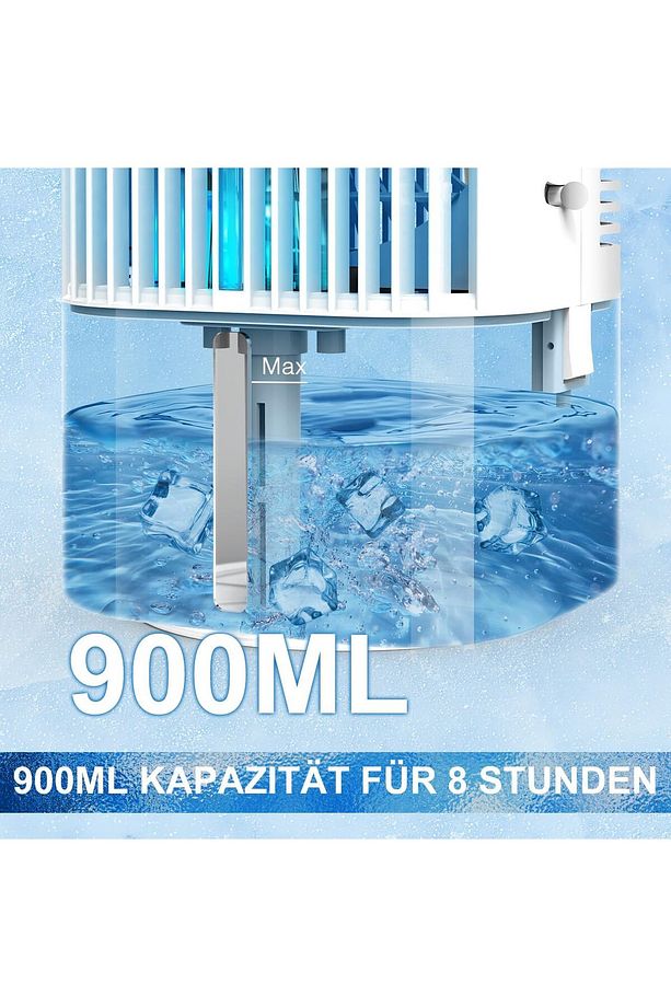 Mobil Klima,5'i 1 Arada Taşınabilir Klima, USB Mini Hava Soğutucu, Renkli Gece Lambası, 90° Salınım - 5