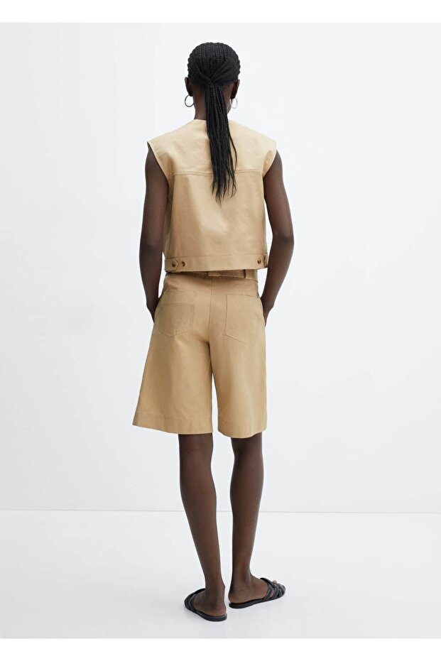 Pens detaylı Bermuda şort - 4