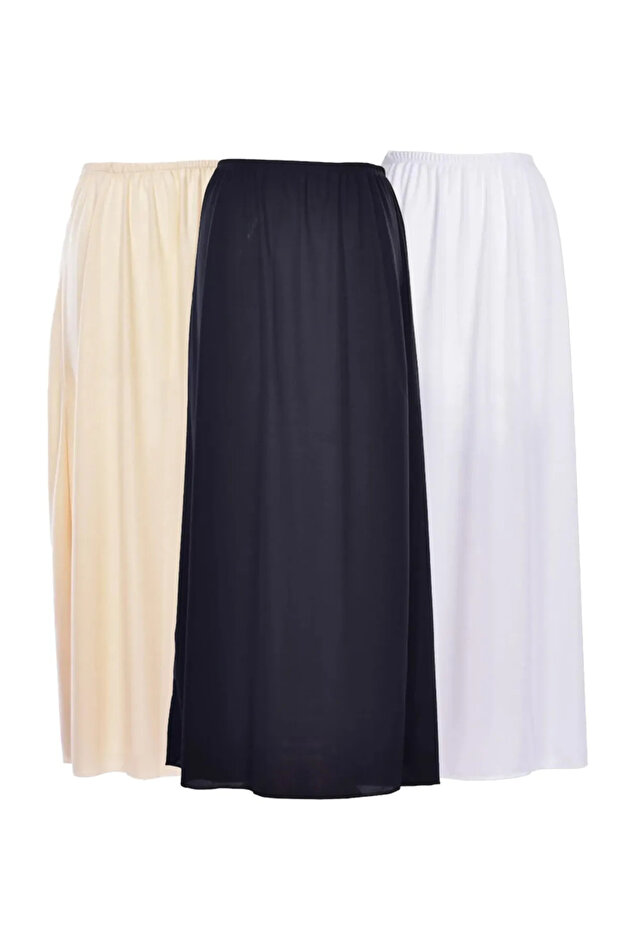 Skirt bottom lining 3 pieces black white and skin
