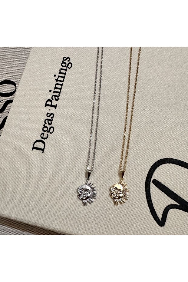 Çelik Güneş Kolye - 2