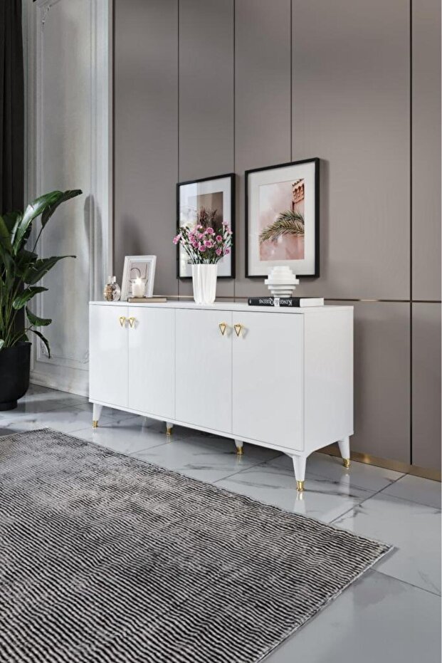 Simple Konsol Beyaz Gold - 1