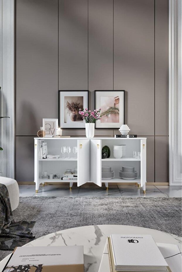 Simple Konsol Beyaz Gold - 4