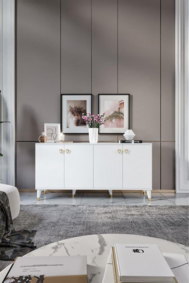 Simple Konsol Beyaz Gold - 2