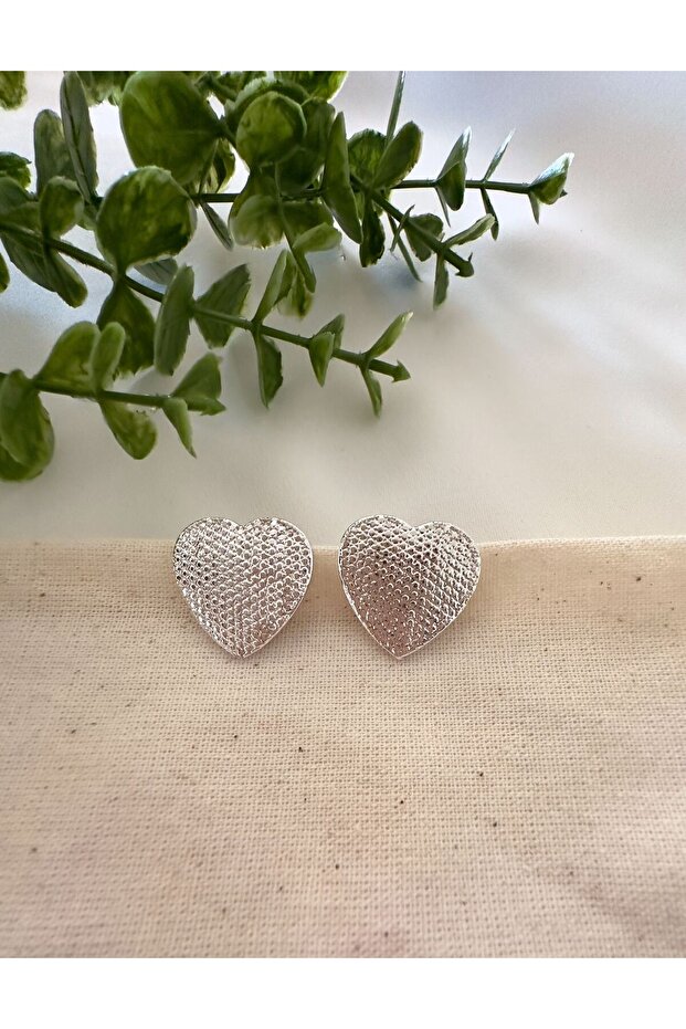 Heart Patterned Large Earrings - 1