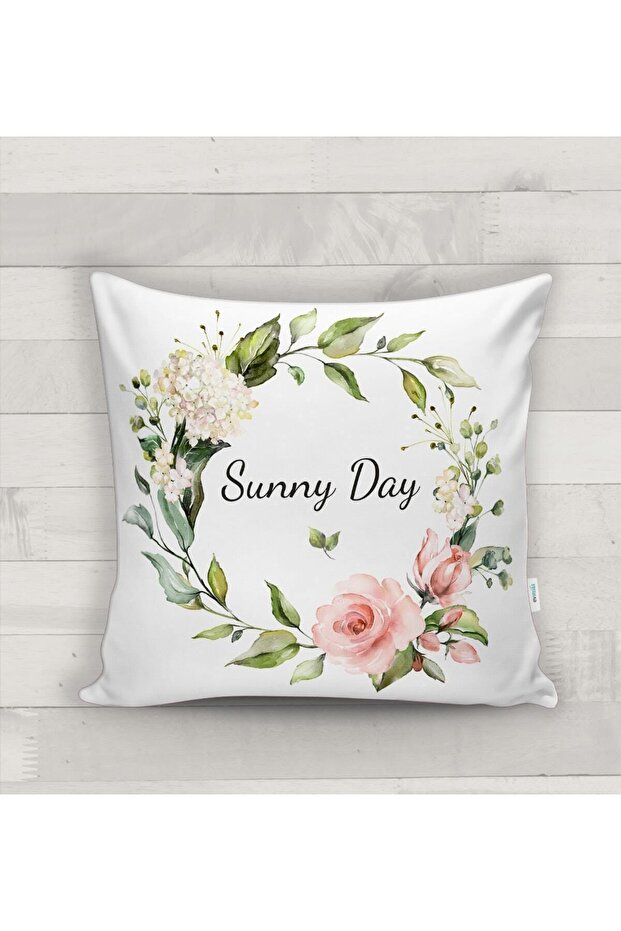 Floral Patterned Throw Pillow Case - 2