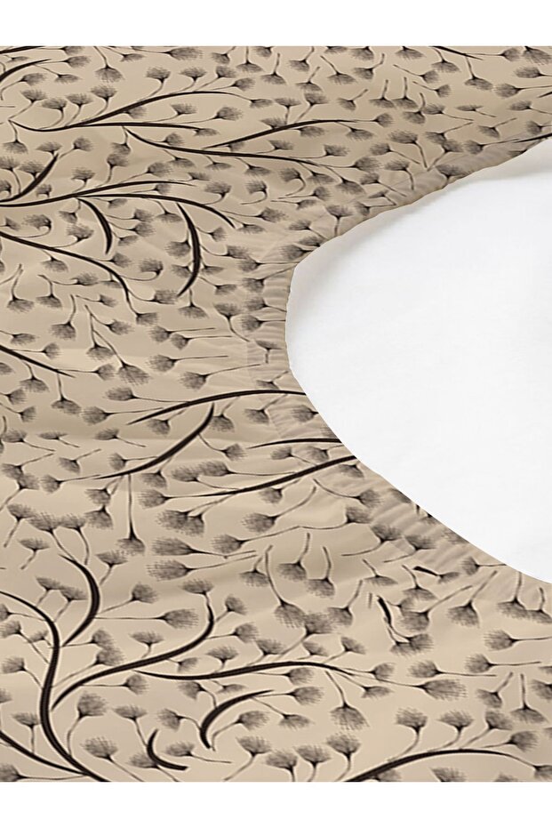 Tree Branches Pattern Printed Double Sheet Set 160x200 Cm - Brown - 3