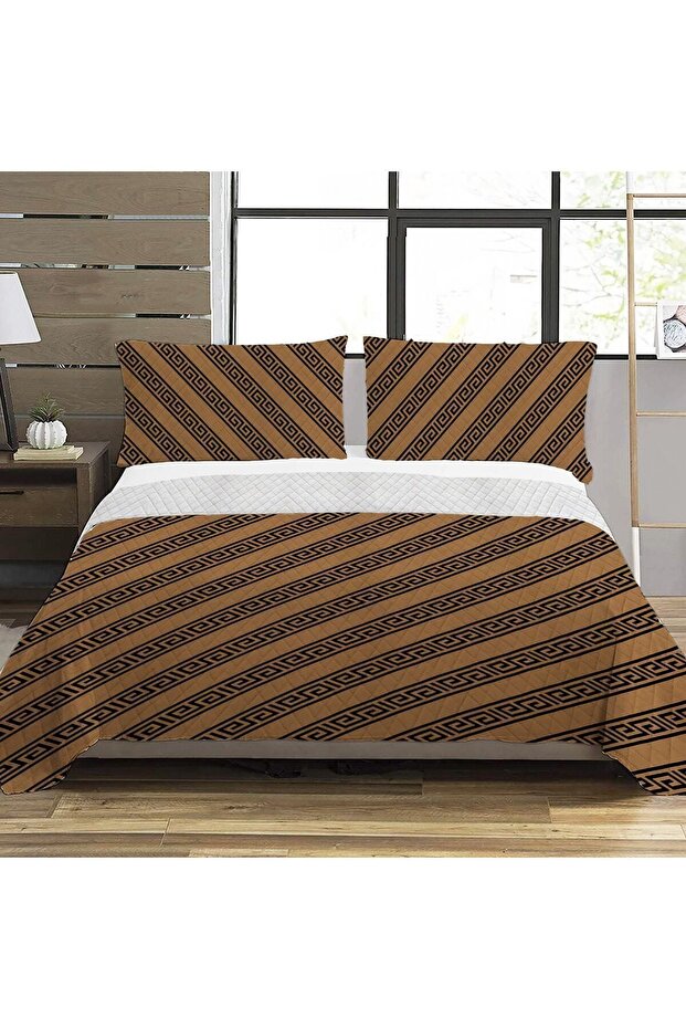 بيكيه مطبوع هندسي مزدوج - 200x220 سم