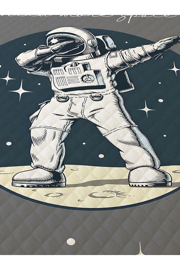 astronot Desenli, Baskılı Tek Kişilik ve Çocuk Pike Takımı - 2