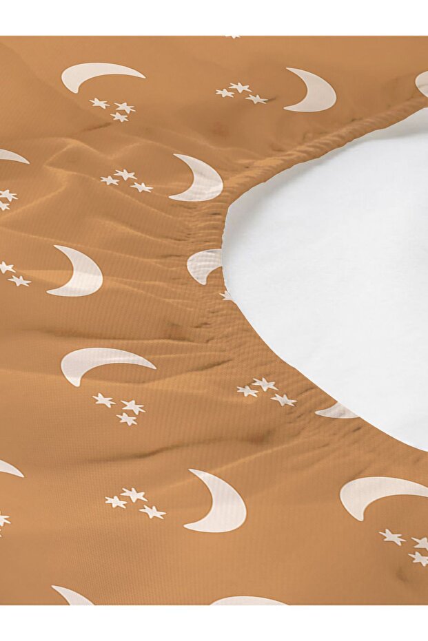 Moon Patterned Printed Single Elastic Sheet Set - 2