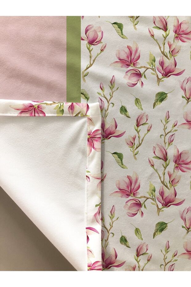 Floral Patterned Tablecloth Pink - 2