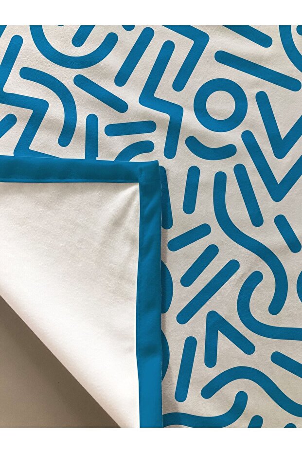 Mdoern Patterned Tablecloth Blue - 2