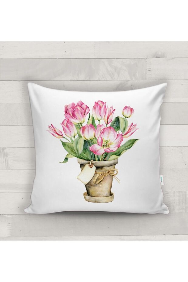Floral Patterned Throw Pillow Case - 2