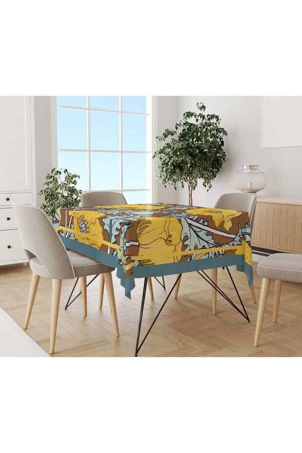 Printed Modern Pattern Velvet Texture Tablecloth - 1