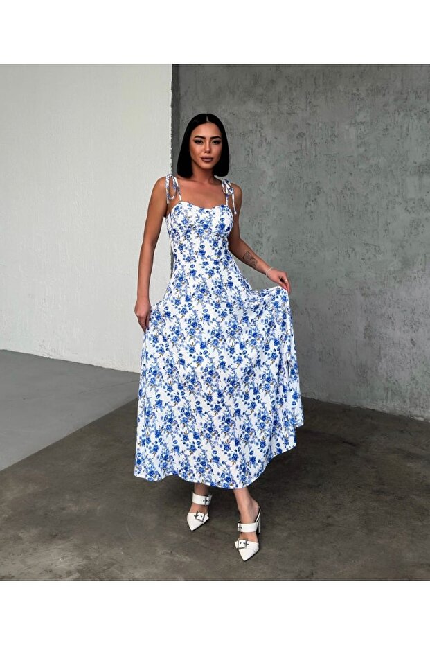 Women's Rope Strap Floral Maxi Dress