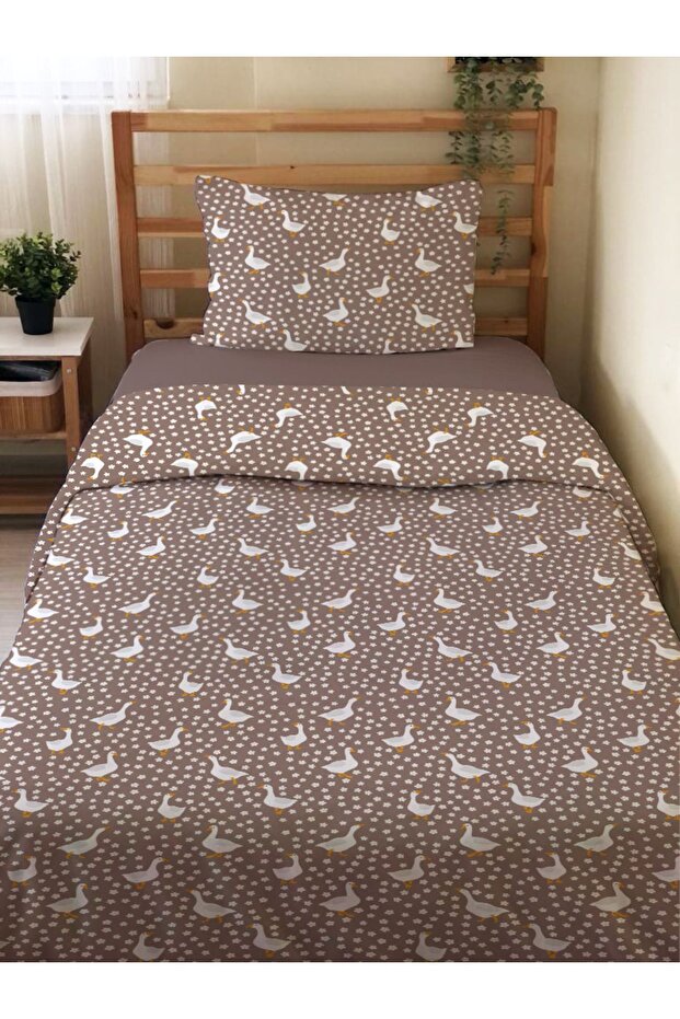 Double Sided Animal Patterned No Sheet Set of 2 Printed Single Duvet Cover Set 160x220 Cm