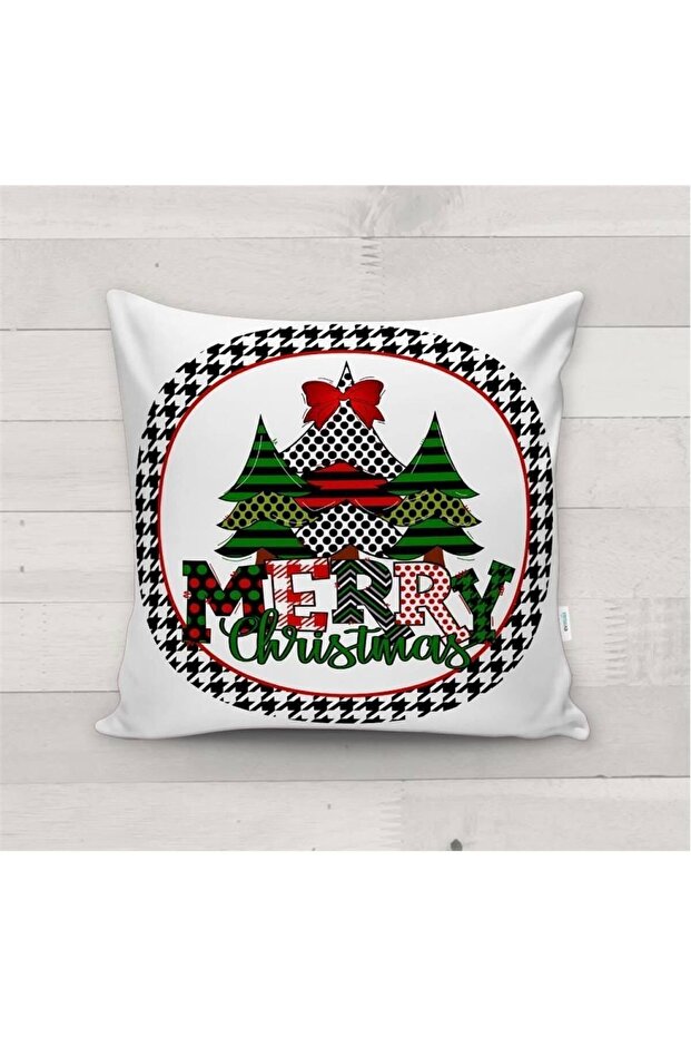 New Year's Special Merry Christmas Written Velvet Throw Pillow Cover