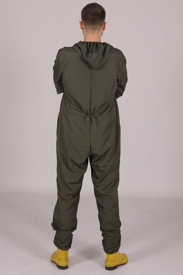 Yeşil Işçi Tulumu Balıkçı Çiftçi Bahçıvan Kuaför Laboratuvar Sıvı Itici Terletmez Kumaş Unisex - 6