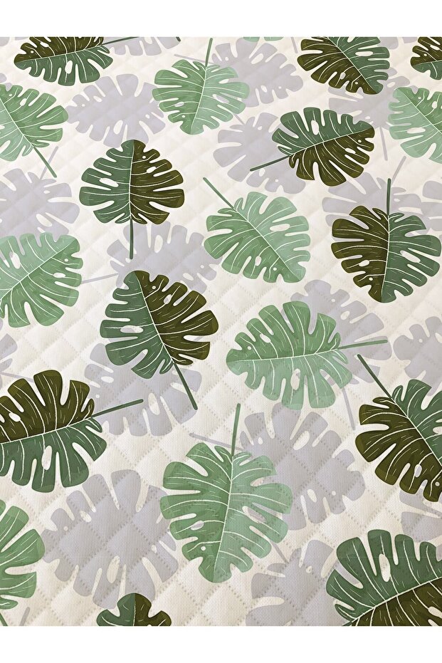 Leaf Pattern Double Printed Pique (200x220 Cm) - 2