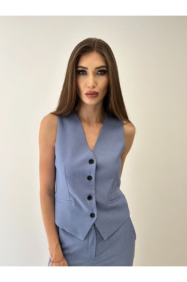 Zeus Kumaş Double Paça 2 li Yelek Pantolon Takım - 5
