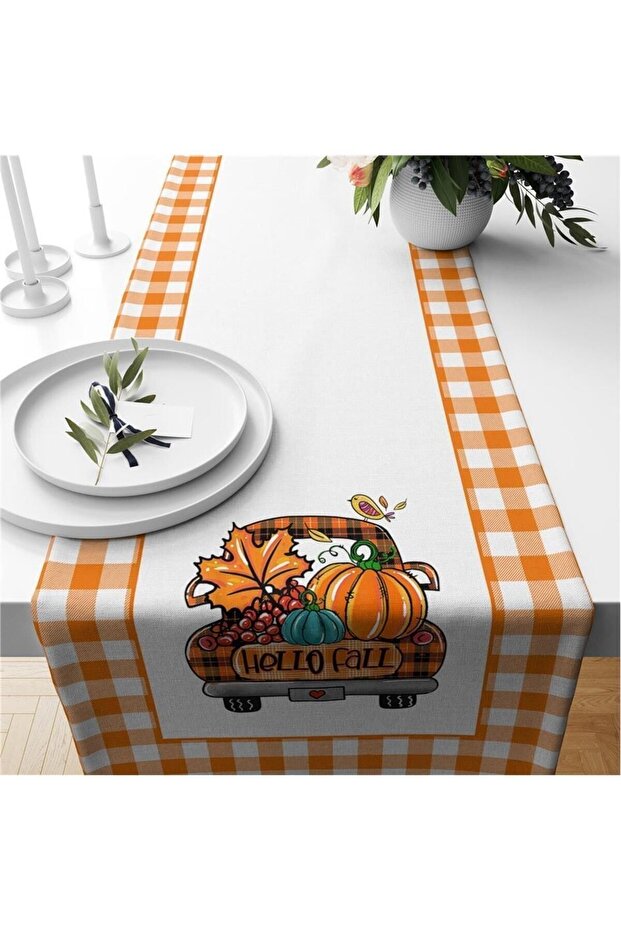 Autumn And Pumpkin Patterned Runner