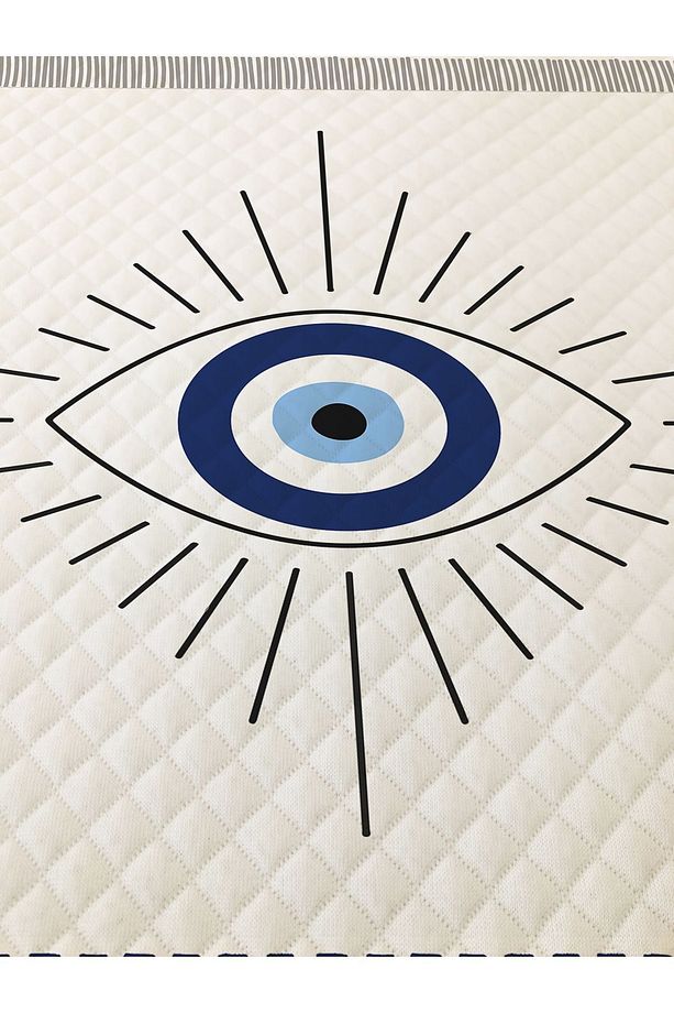 Göz Desenli Genç Ve Çocuk Baskılı Tek Kişilik Pike Takımı 160x230 Beyaz - 2
