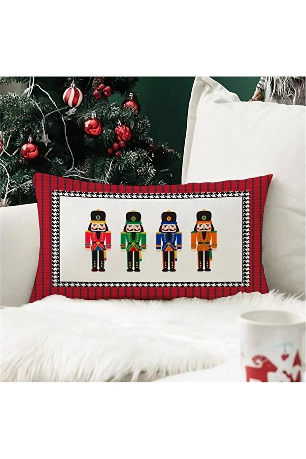 New Year's Special Bullet Soldier Patterned Rectangular Throw Pillow Case - 1