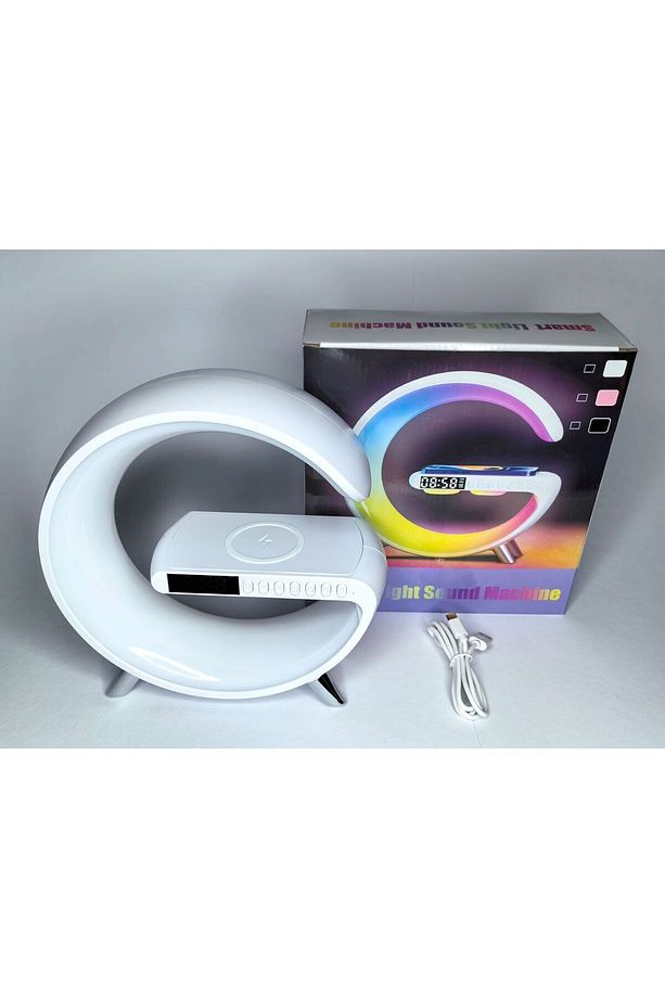 Smart Light Sound Hoparlör,kablosuz Şarj Cihazı Saat,alarm Led Gece Ve Masa Lambası - 4