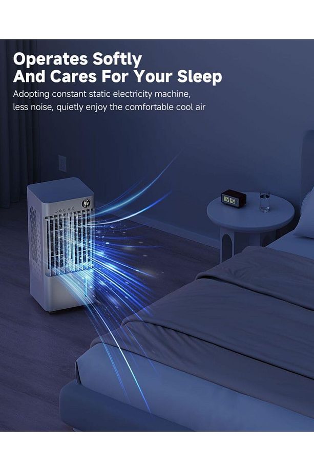 Taşınabilir Su Soğutmalı Klima Ventilatörü, Soğutucu, 24 Saat Zamanlayıcı, 3 Mod, 120° Salınım - 7