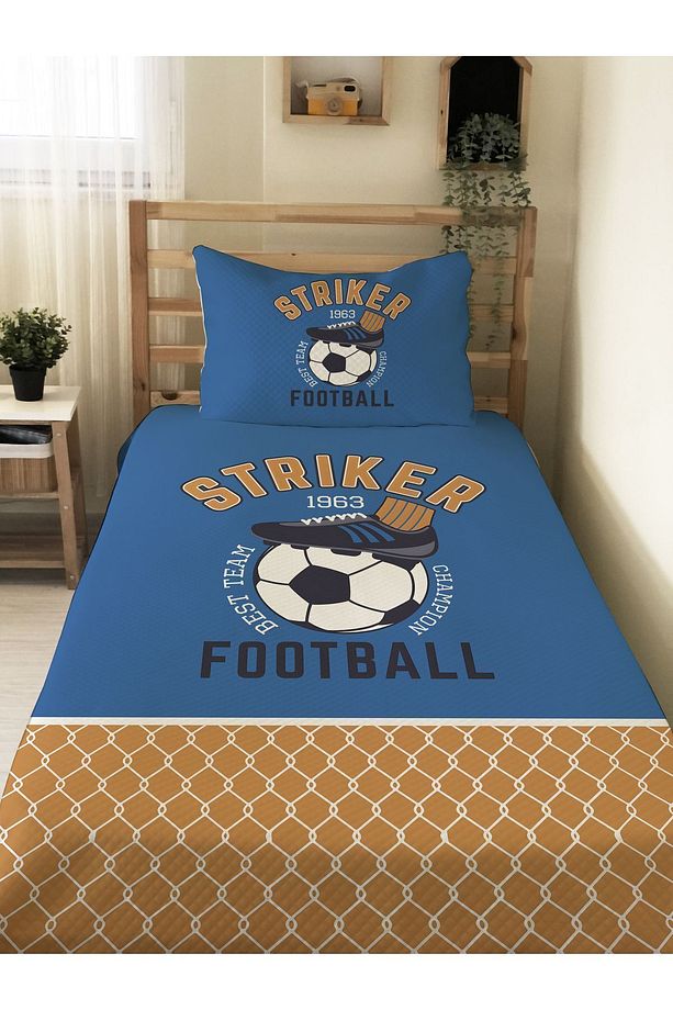 Futbol Desenli, Baskılı Tek Kişilik Ve Çocuk Kişiselleştirilmiş Pike Takımı - 1
