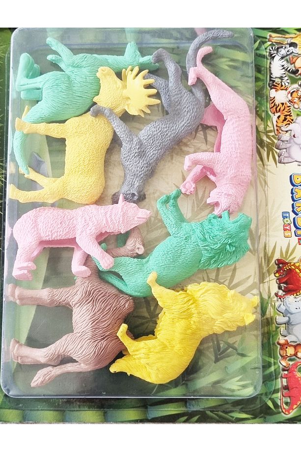 Vakumlu Kartelada 8'li Safari Vahşi Hayvanlar Leopar Ayı Aslan Köpek Çita Geyik Kanguru Deve - 3