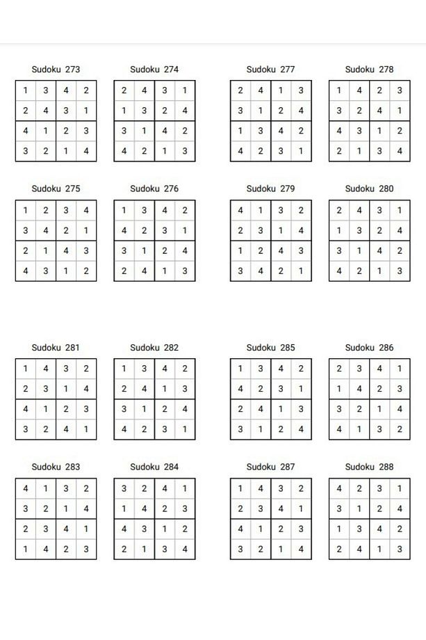 Çocuklar İçin 4x4 Sudoku Kitabı (360 Sudoku) - 6