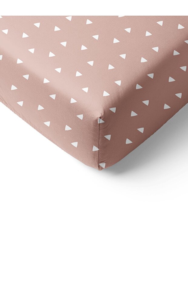 Triangle Patterned Printed Single Elastic Sheet Set - 2