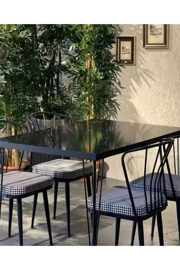 60X120 Çam Yemek Masa, Mutfak Masa Takımı 4 Adet Güneş Sandalye - 3