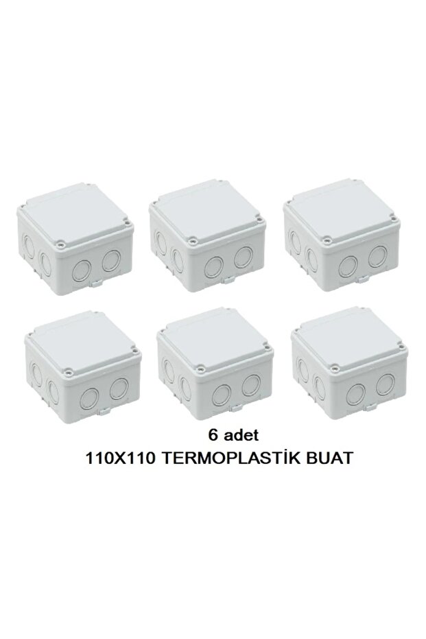 Mete Energy - 110X110X65Mm Ip67 Thermoplastic Junction Box (6 Pieces) - 1