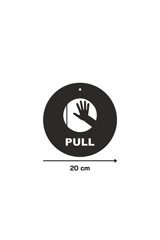 Siyah Ahşap Push / Pull - İtiniz / Çekiniz Kapı Dekoru Kapı Süsü Kapı Levhası - 4