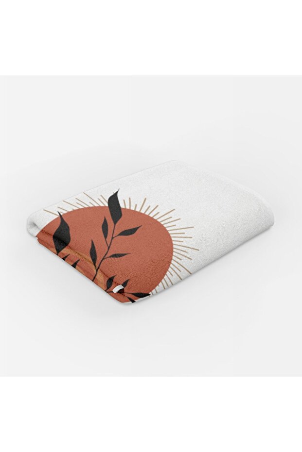 White Sea and Beach Towel - Sun Patterned Print