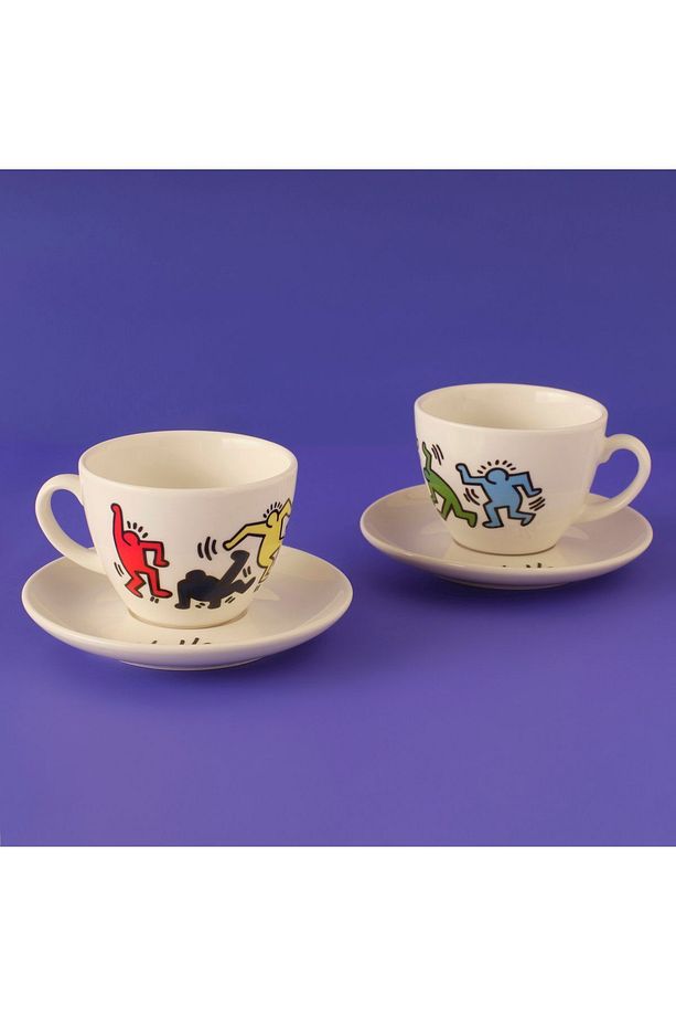 Keith Haring Colored Porselen 2'li Çay Fincan Seti 220 cc - 4