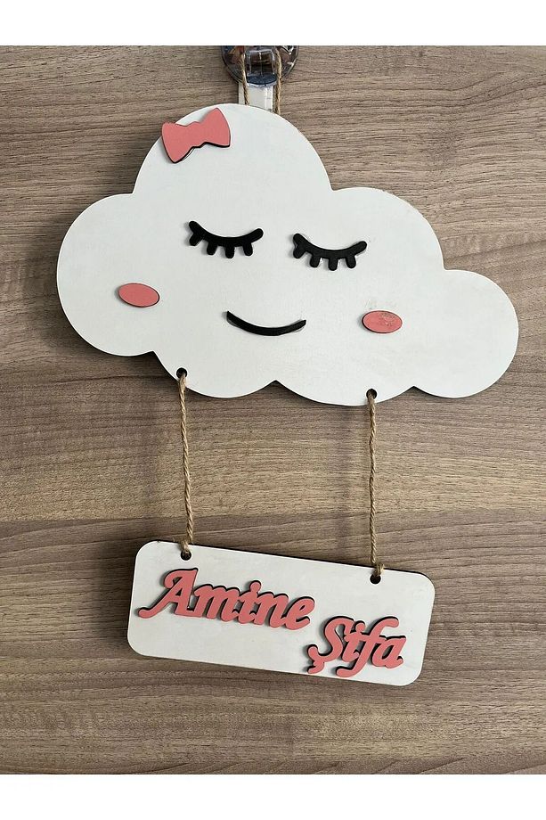 KİŞİSELLEŞTİRİLEN BEBEK KAPI SÜSÜ BULUTLU - 2