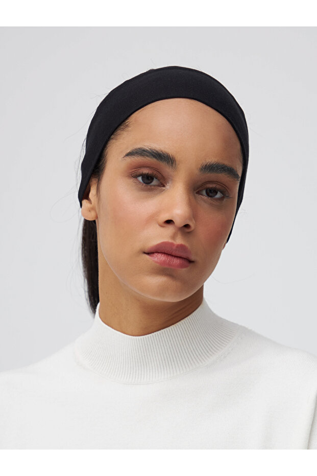 Bamboo Ribbed Bandana Bone | Color: Black | Ribbed Bandana