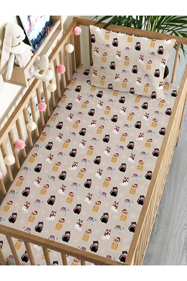 New Year's Theme Animal Pattern Printed Baby Size Elastic Sheet Set