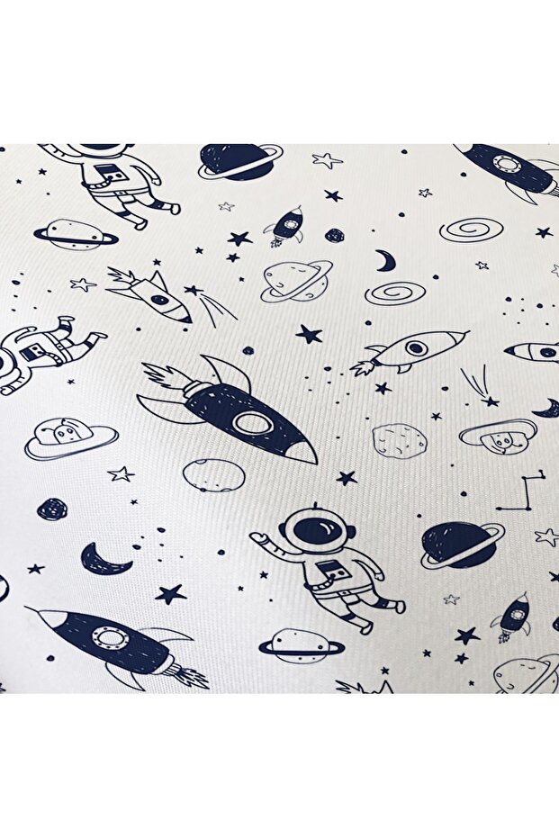 Space Shuttle Patterned Printed Single Elastic Sheet Set - 3