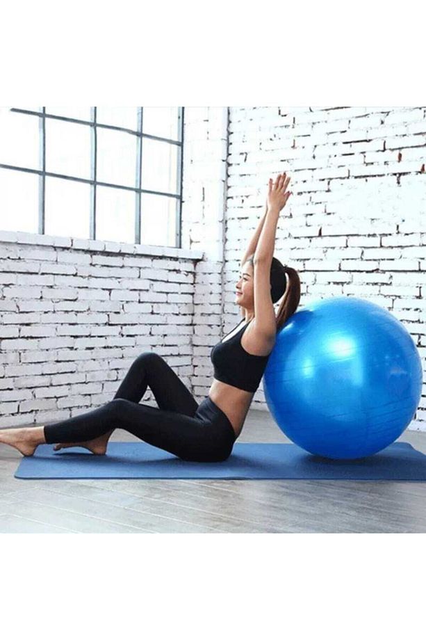 65 Cm Pilates Büyük Topu 1 Adet +1 Adet Pilates Bandı +1 Adet Şişirme Pompası - 4