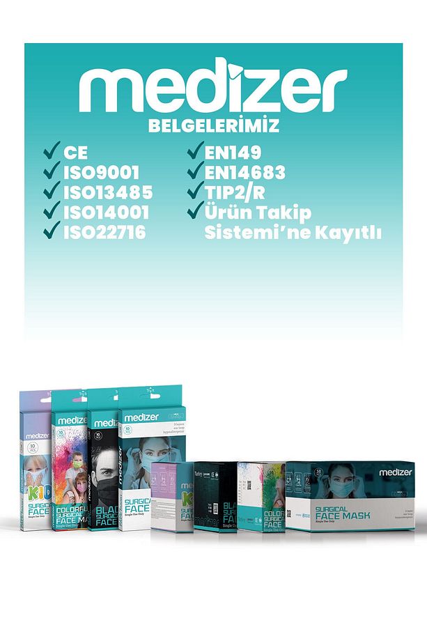 Bahar Çiçekleri Desen Meltblown Ultrasonik 3 Katlı Cerrahi Maske 10'lu 1 Kutu - Burun Telli - 8