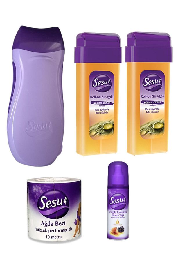 Ağda Makinesi + 2'li Kartuş Ağda Normal Sarı 100ml + Ağda Bezi 10mt + Ağda Temizleme Yağı 150ml - 1