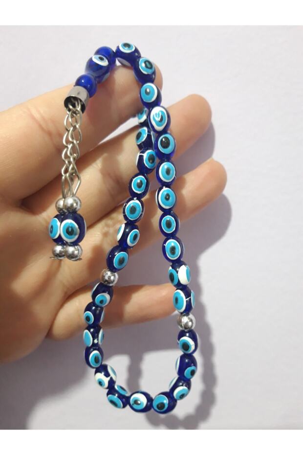 Trenddunyasi Evil Eye Beaded 7 mm Round Cut Rosary