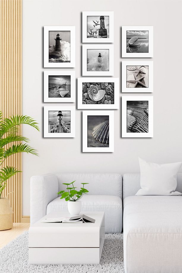 10 Parçalı Çerçeve Görünümlü Mdf Tablo Seti Flm130 - 1